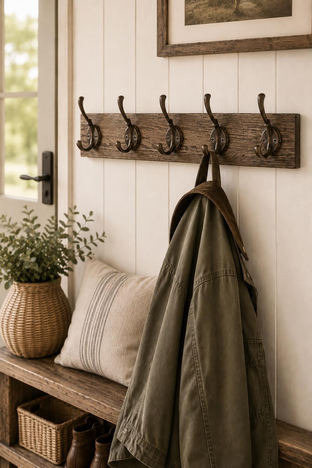 FUXXER® - Antique Coat Hooks, Double Hooks, Towel Hooks, Clothes Hooks, Iron Hooks, Wall Hooks, Brass Bronze Design, Vintage Country House Retro - image 2