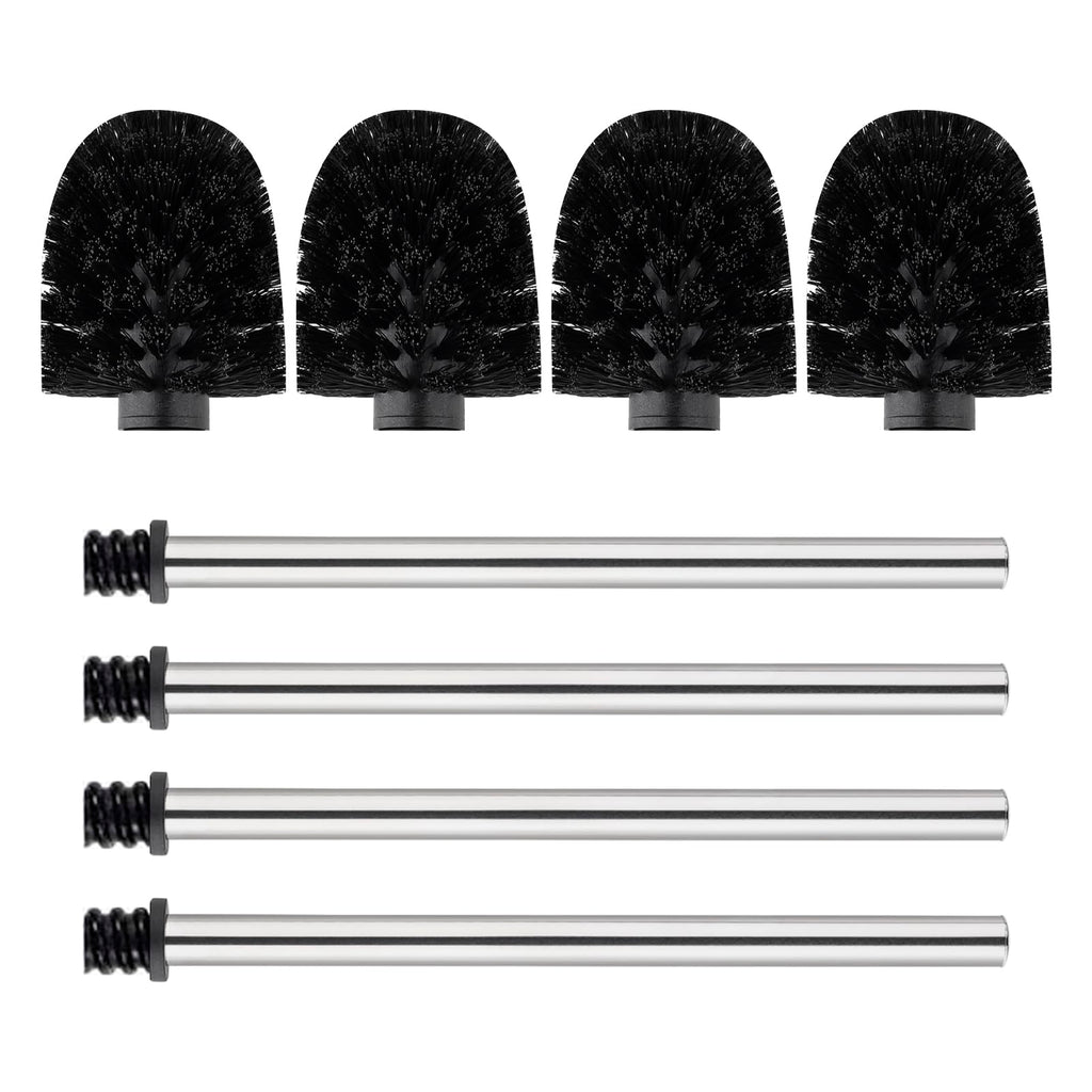 Ibergrif Black Toilet Brush 4PCS with Stainless Steel Handle M34155 - image 1