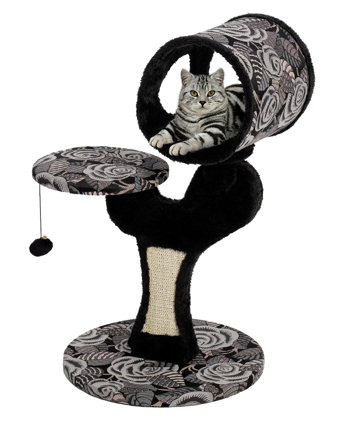 MidWest Salvador Cat Tree | Sisal Scratching Pad & Lounge, Black/White