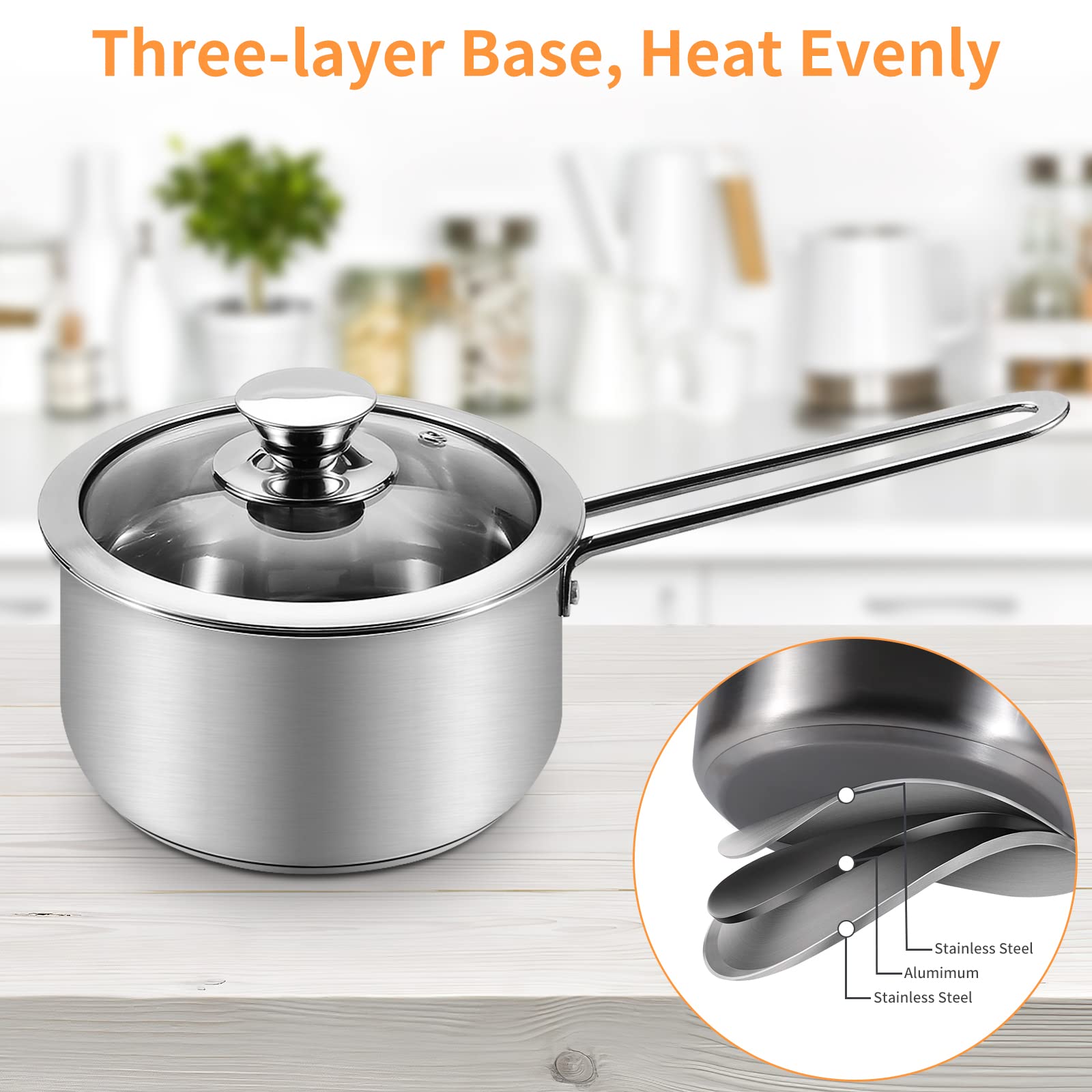 Jolof Store 6-Piece Stainless Steel Cookware Set | Induction Ready
