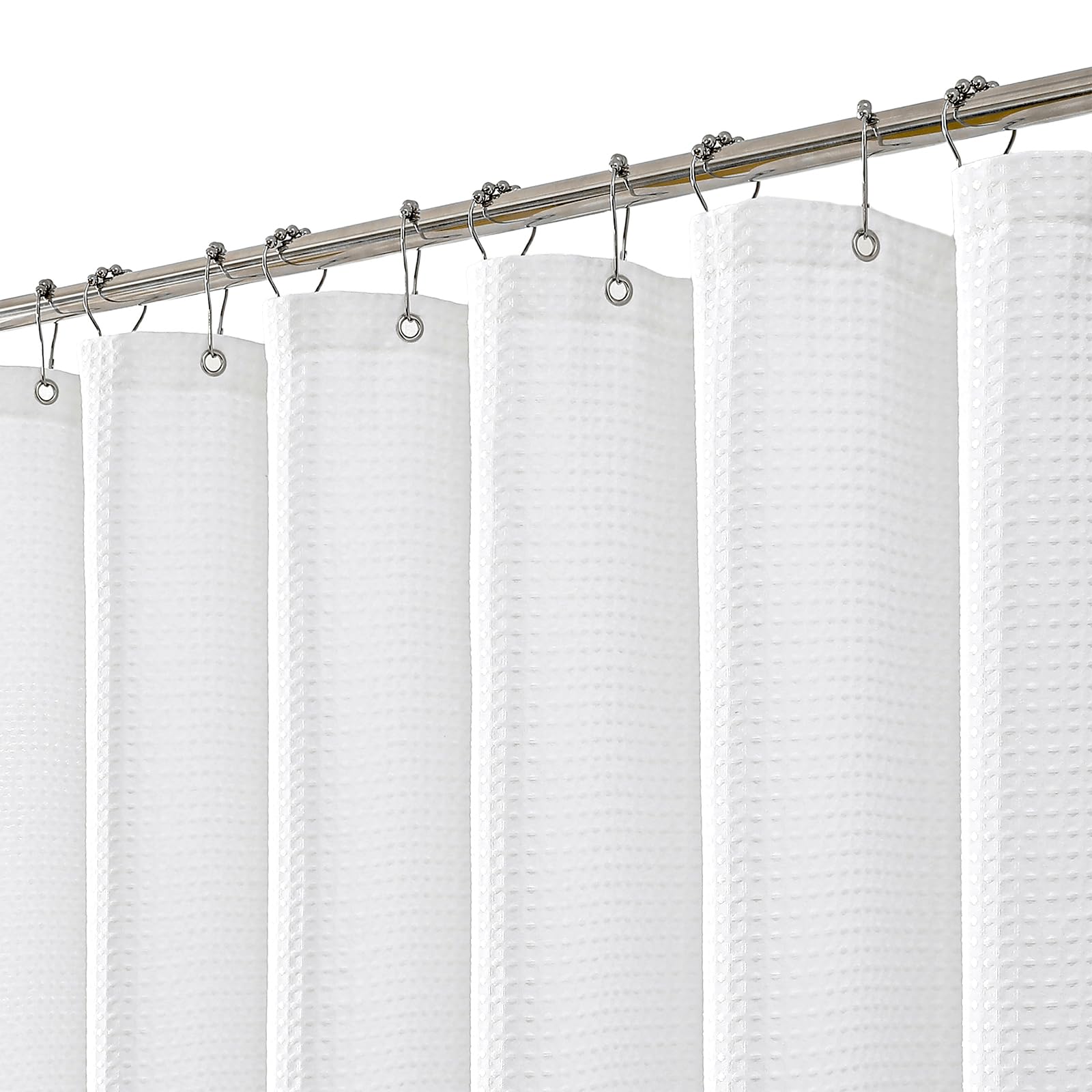 meioro Waffle Fabric Shower Curtain – Heavyweight White Cloth, 180x240cm