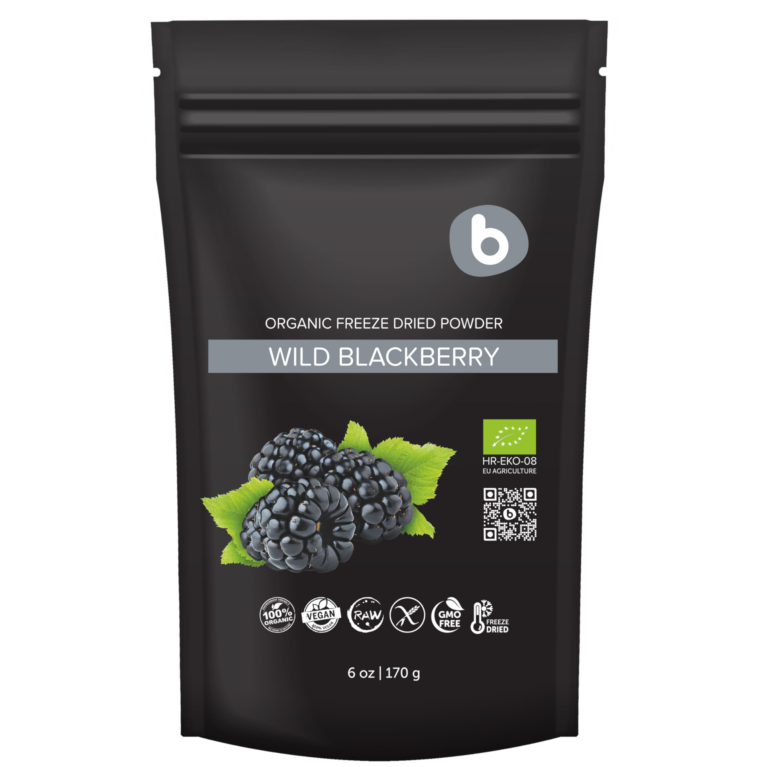 Organic Freeze Dried Wild Blackberry Powder - 170g