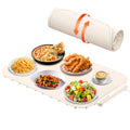 Electric Food Warming Mat – Rollable Silicone Tray, Beige