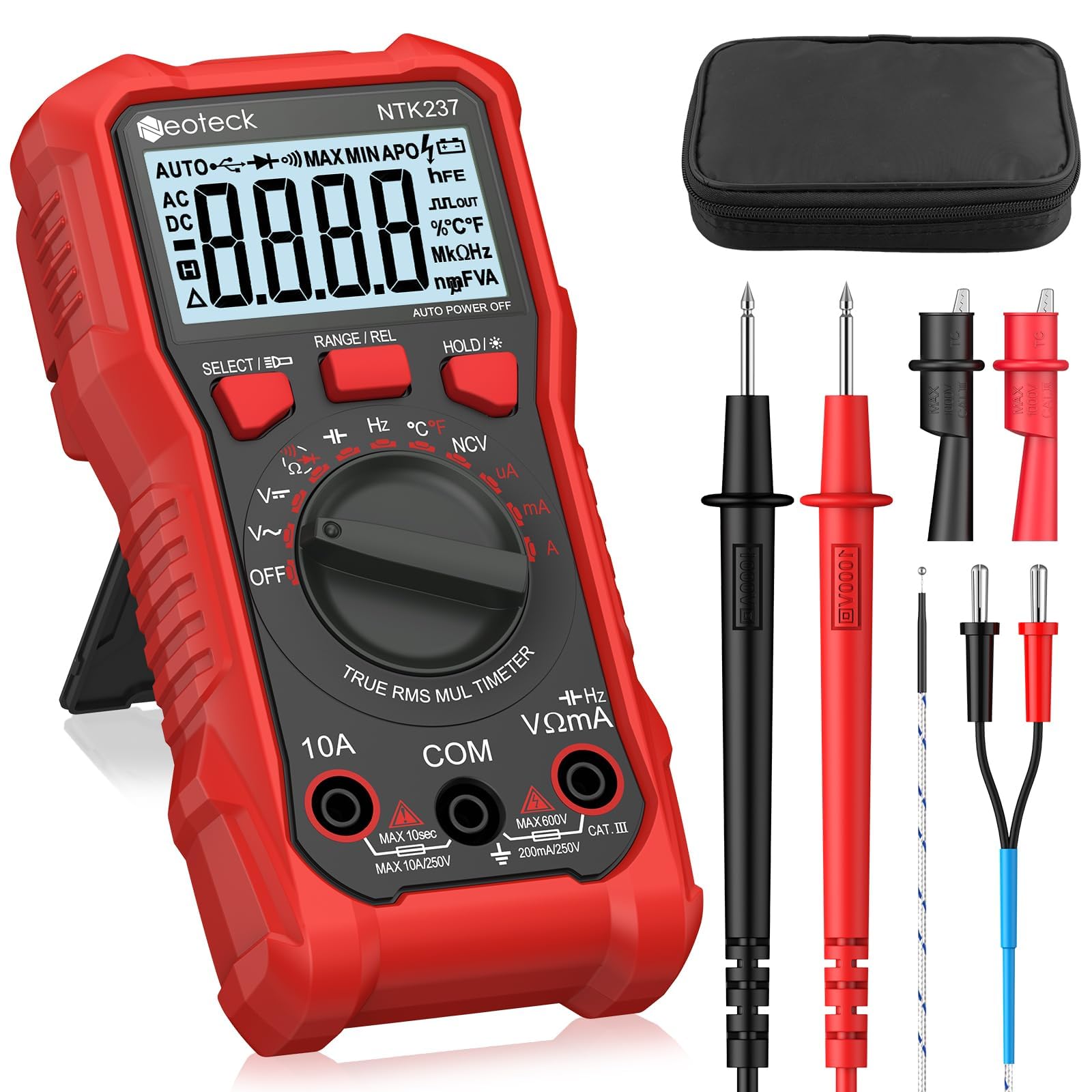 Neoteck Digital Multimeter – 2000 Counts NCV Voltmeter Tester with LCD