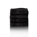 Glart Premium Cotton Guest Towels - Set of 4 Black Terry Towels 30x50cm