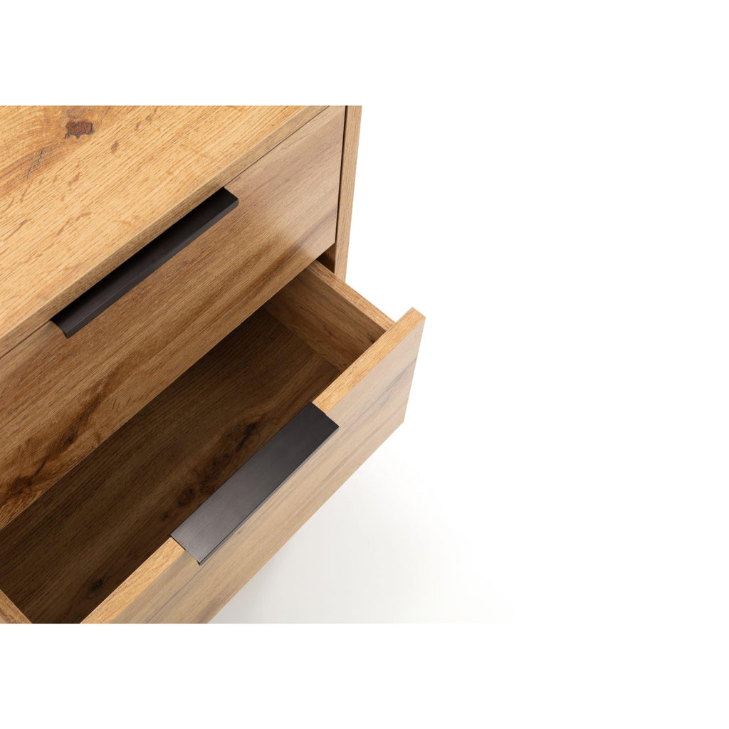 Julian Bowen Bali Bedside Table, 2 Drawer, Oak Effect - H57.5 x W45 x D40cm - image 5
