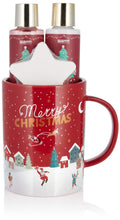BRUBAKER Winter Berry 4-Piece Bath and Shower Gift Set with Ceramic Mug