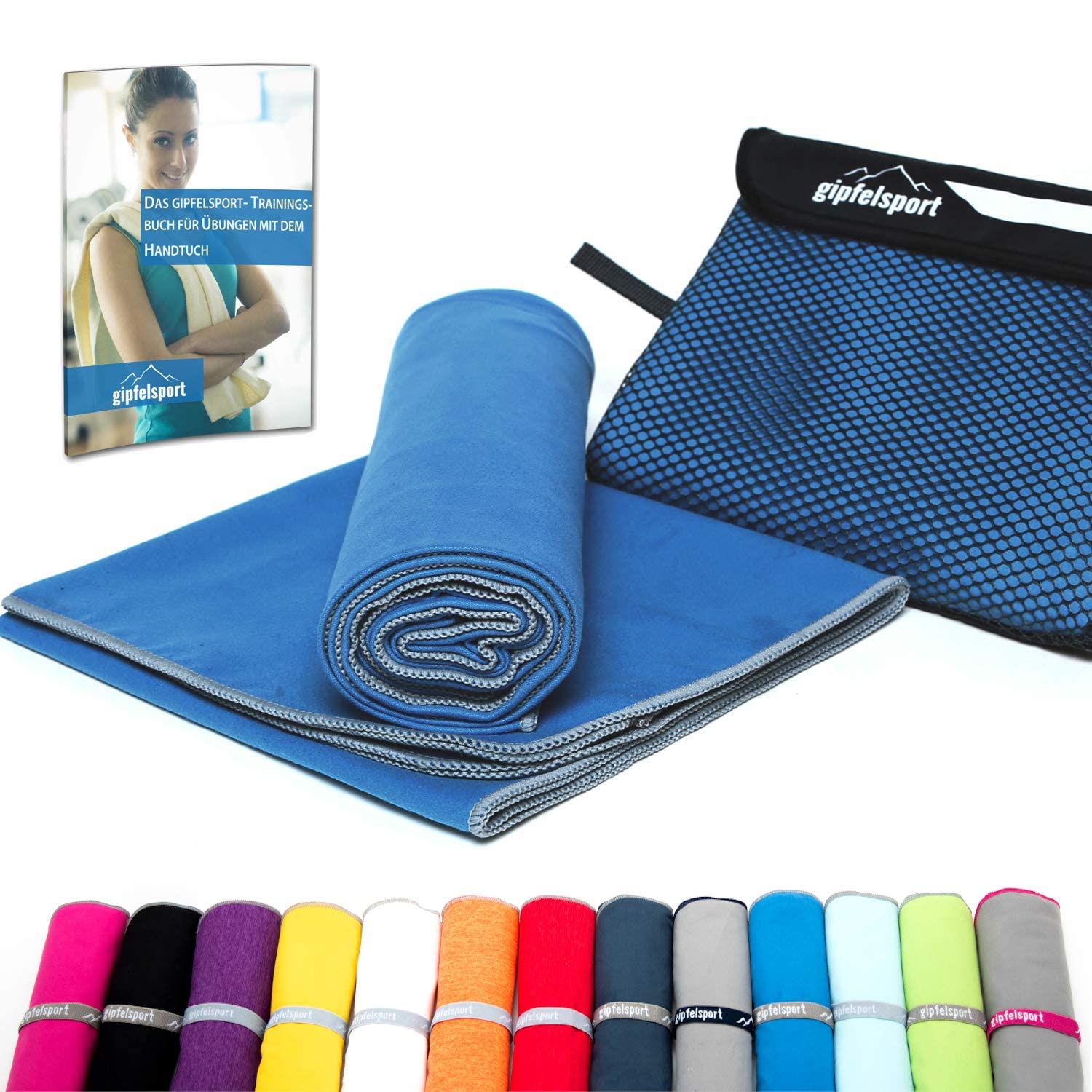 Gipfelsport Microfibre Towel Set – Quick-Dry Travel & Sports Towels, Blue