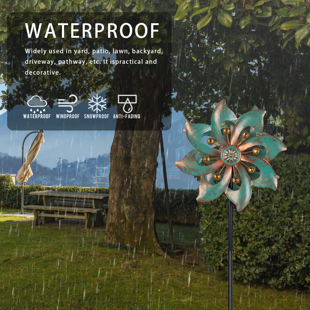 VEWOGARDEN Metal Wind Spinner – Double Blade Waterproof Garden Pinwheel