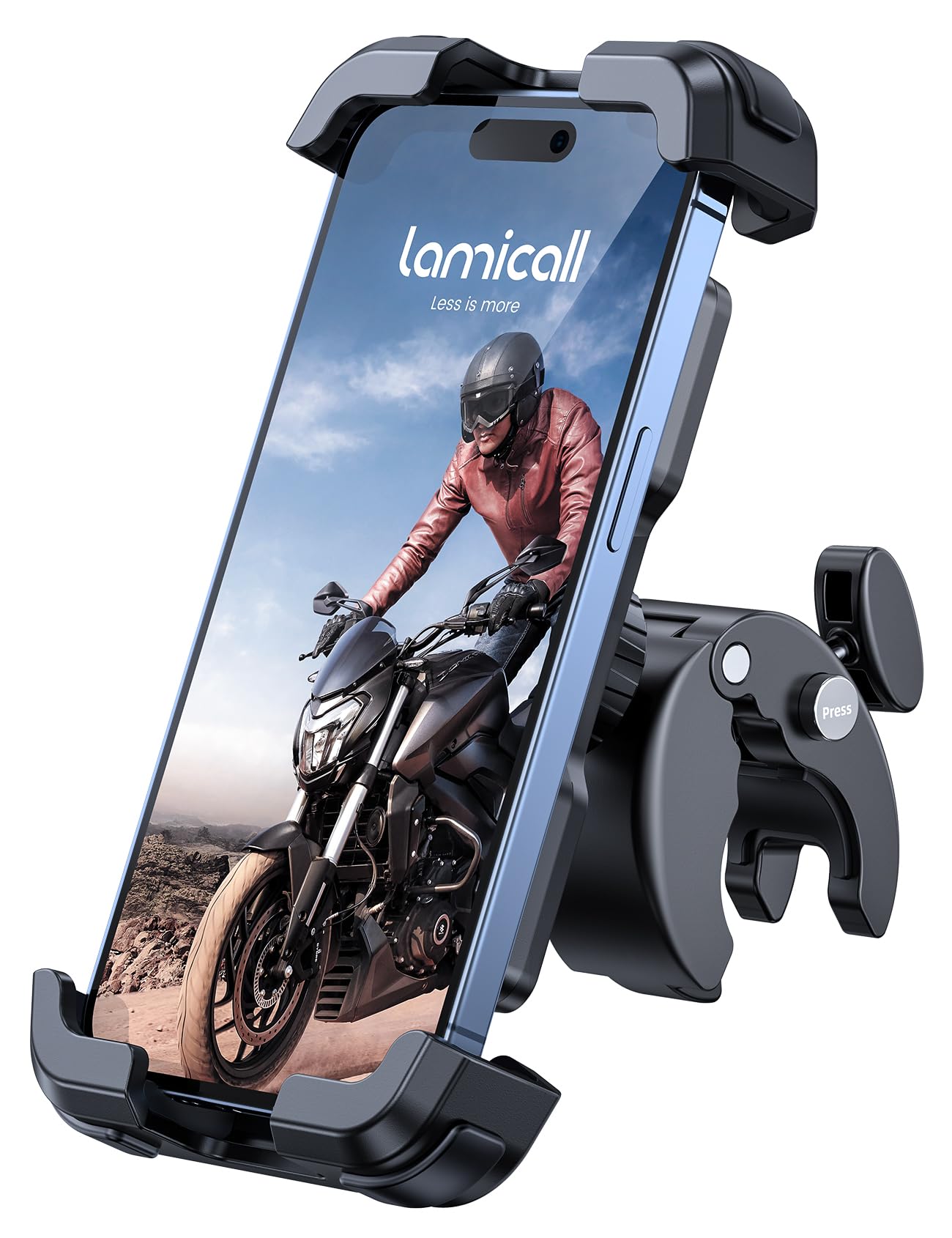 Lamicall Motorcycle Phone Holder – Quick Release Bike Mount for iPhone