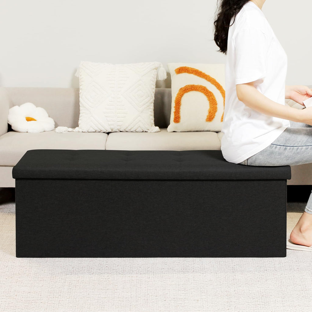 Bonlife 110cm Storage Ottoman Bench | Extra Large Folding Toy Chest