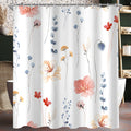 Lerores Coral Flower Shower Curtain – 180x180cm Anti-Mould Polyester