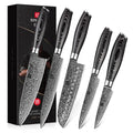 XINZUO 5-Piece Damascus Steel Knife Set | Pakkawood Handle Ya Series