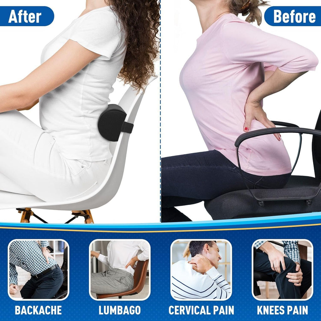 Lotusland Lumbar Roll Pillow for Lower Back Pain Relief – Memory Foam Lumbar Support Pillow with Washable Cover & Elastic Strap - image 5