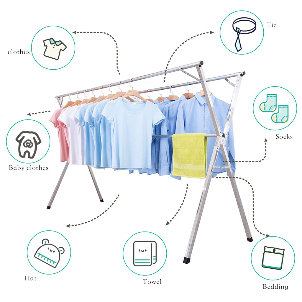Jolof Store Stainless Steel Foldable Clothes Drying Rack – 94.5 Inch