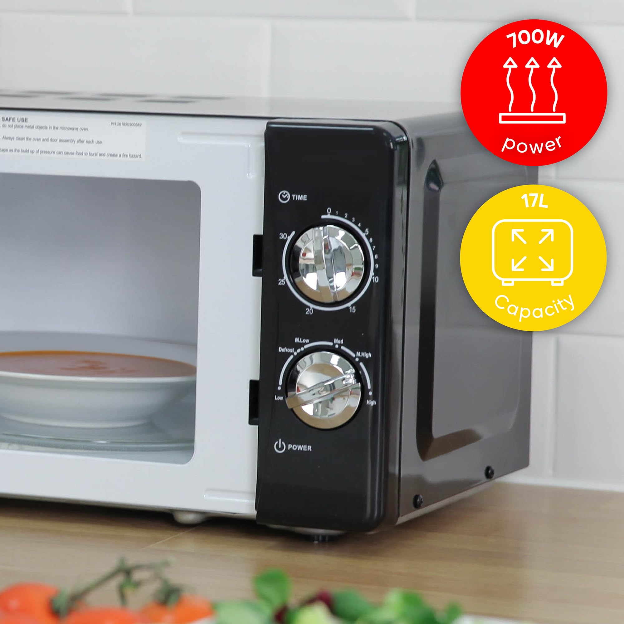 Russell Hobbs RHMM701B 700W Solo Manual Microwave - 17L Black