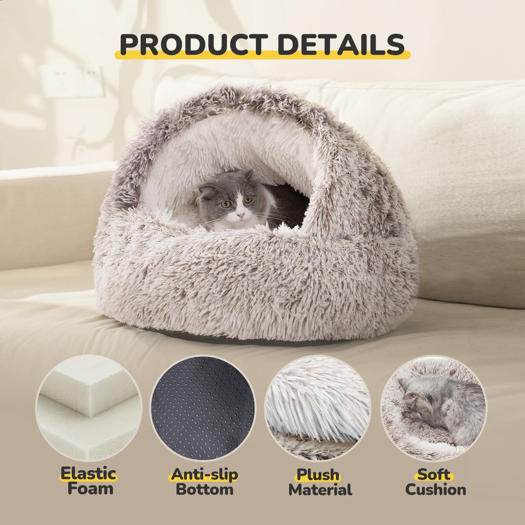 CATISM Cat Bed Cave – Washable Non-Slip Pet Nest Pod for Indoor Cats