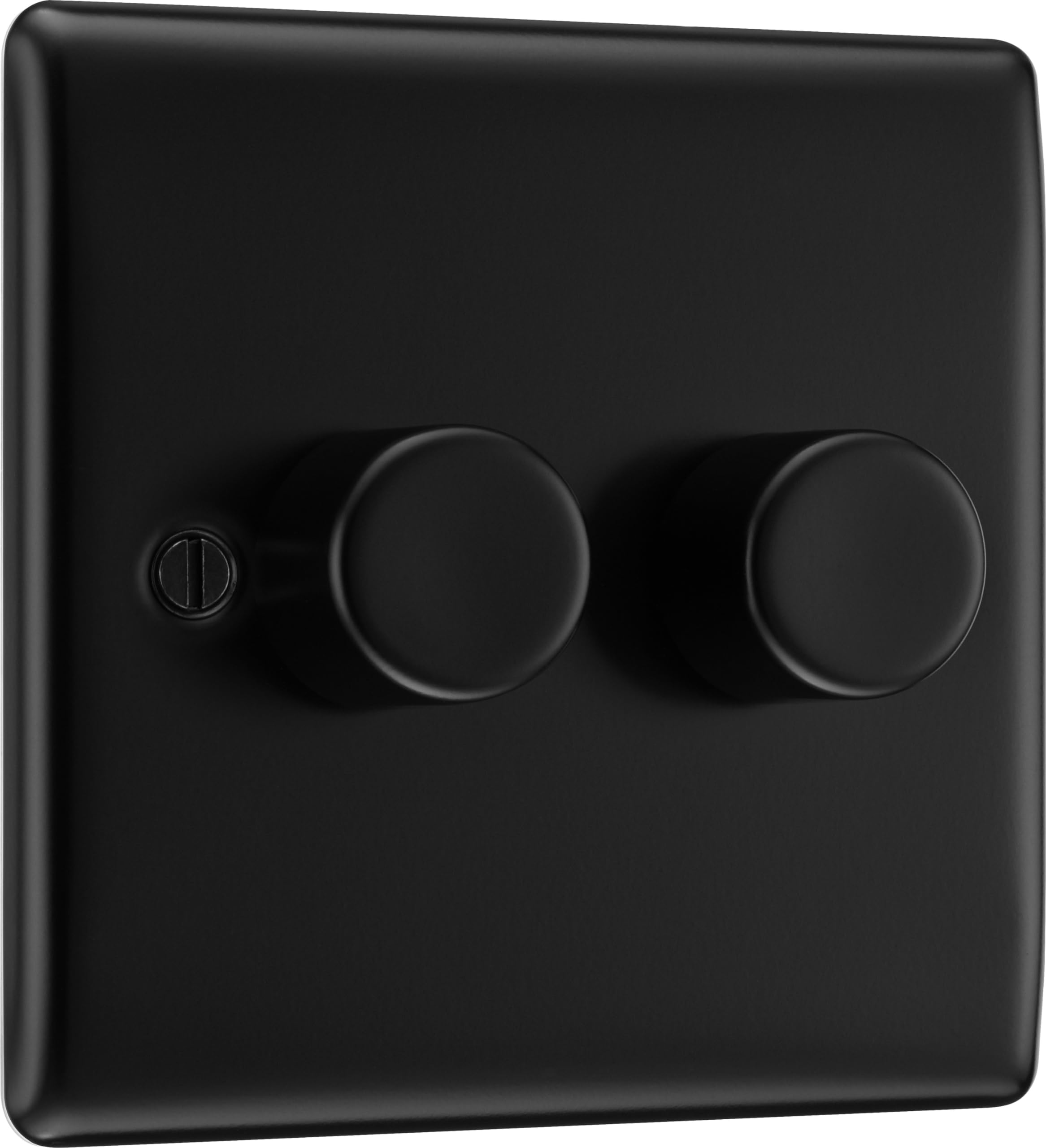 BG Electrical Double Dimmer Switch | Matt Black Nexus Metal | 200W