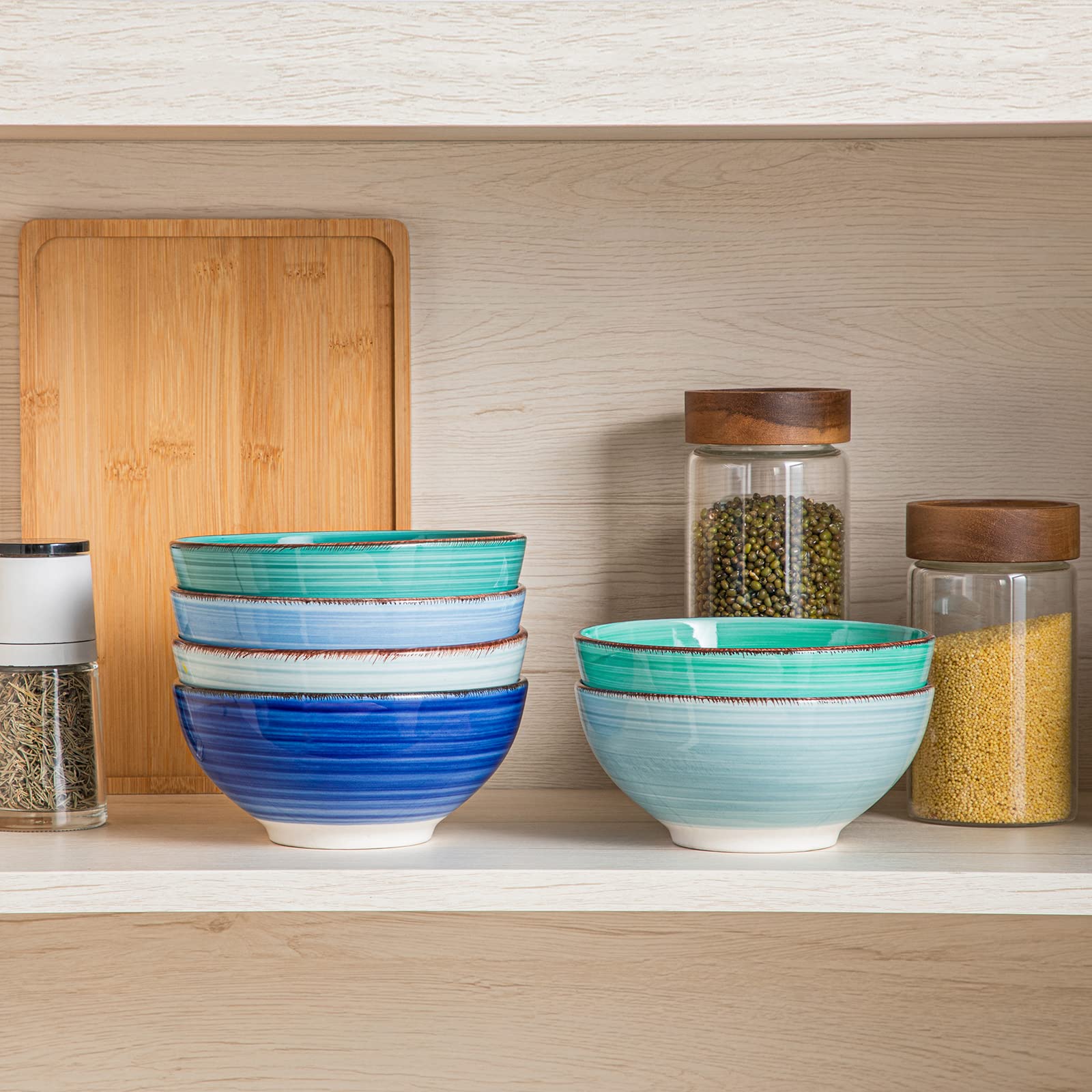 vancasso Bonita 27oz Ceramic Cereal Bowls – Set of 6 Stoneware Soup Bowls