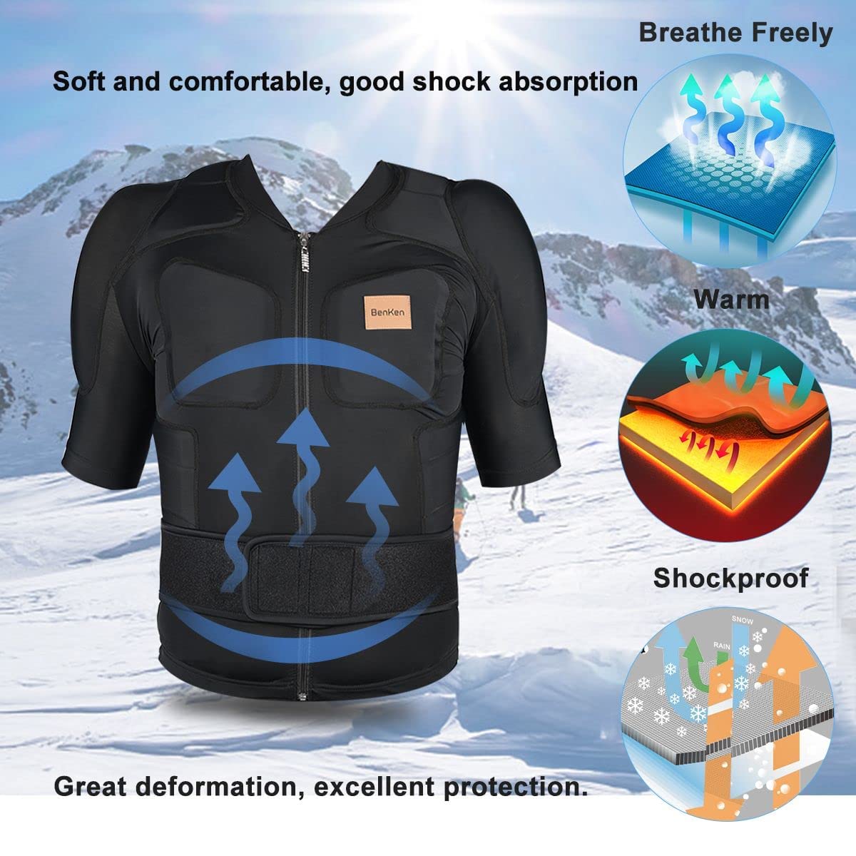 BenKen Body Armor – Ultra Light Skiing Spine & Back Protector
