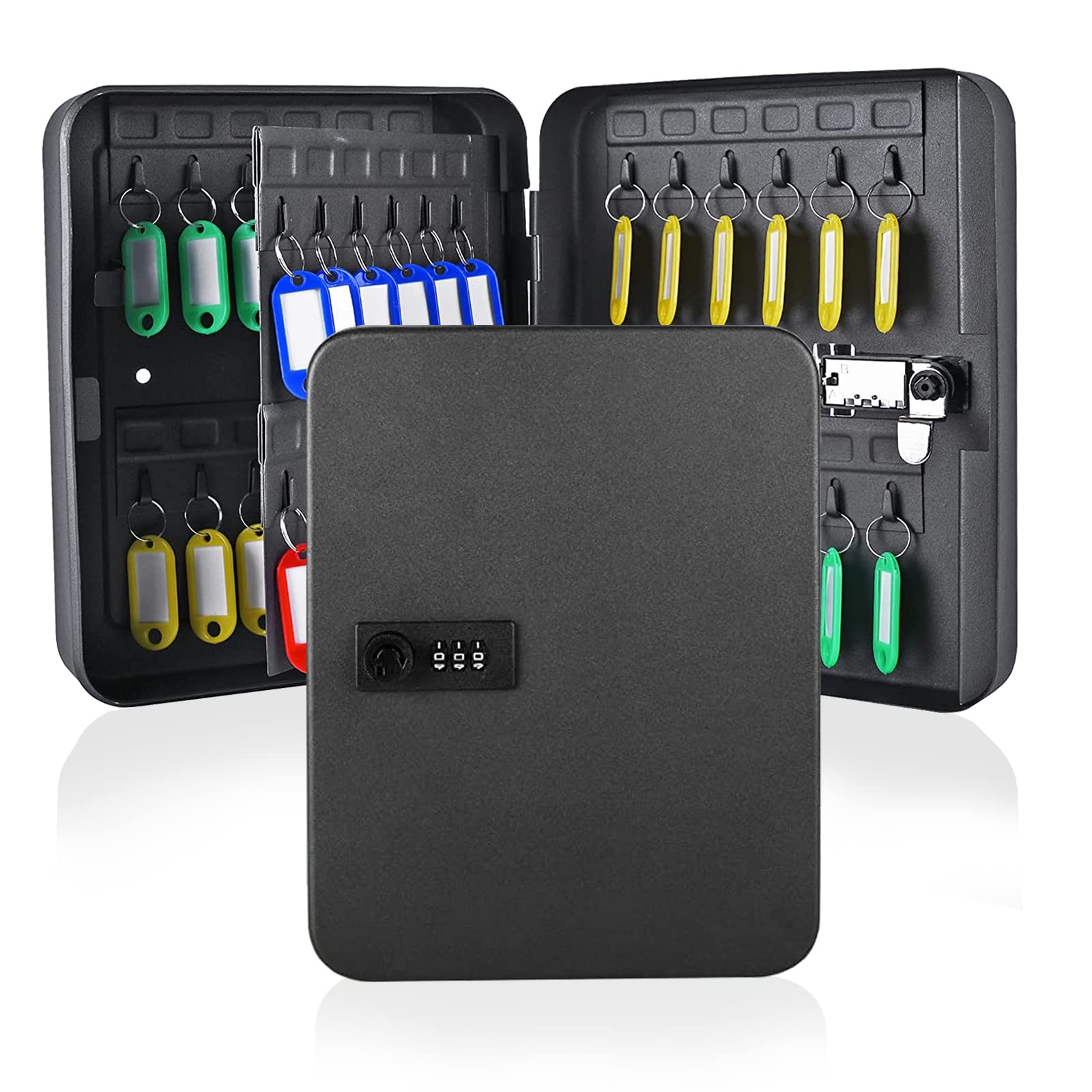 Qulable 48-Key Steel Key Cabinet – Wall Mounted Outdoor Lock Box