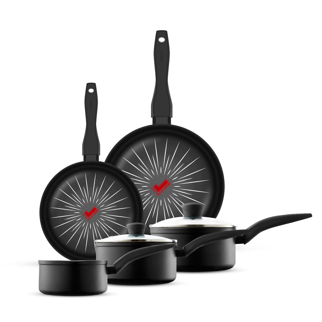 Tower SmartStart Forged 5 Piece Non-Stick Cookware Set - Black