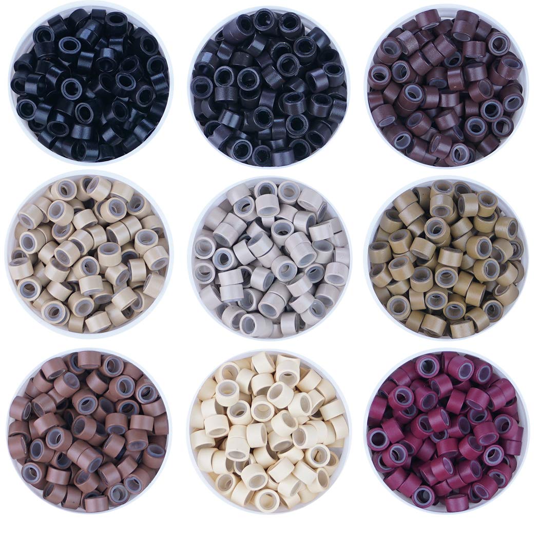 KOCONI Silicone Lined Micro Rings | 1000Pcs 5.0mm Hair Extension Beads