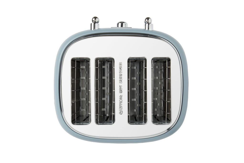 Haden Highclere 4-Slice Toaster – Blue Stainless Steel with Wide Slots