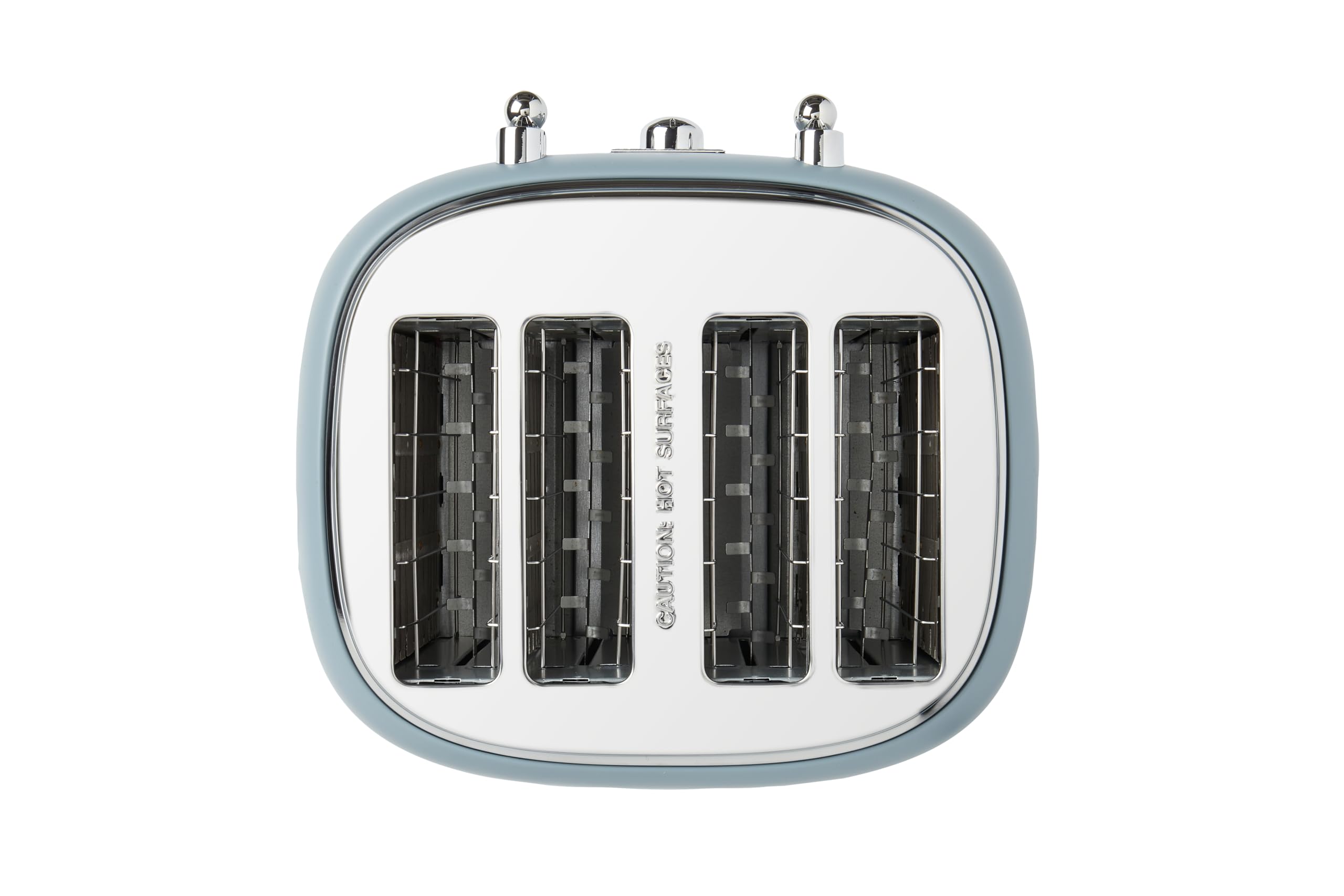 Haden Highclere 4-Slice Toaster – Blue Stainless Steel with Wide Slots