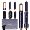 UKLISS 6-in-1 Hair Dryer Brush & Automatic Curler Multistyler Set - Blue
