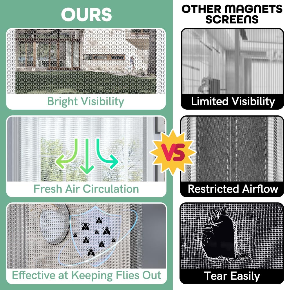BriSunshine Aluminium Door Fly Chain Screen – 90x210cm Insect Curtain