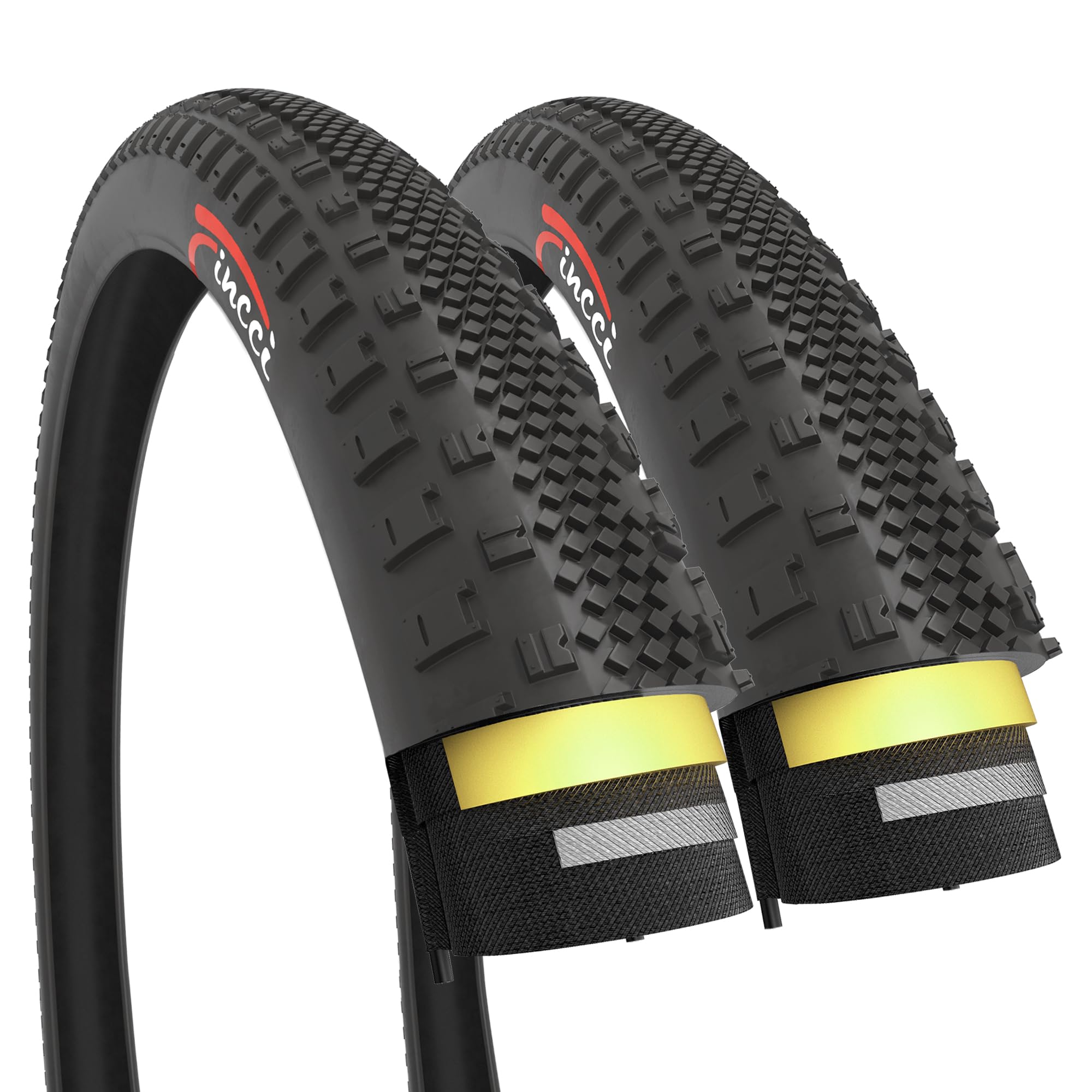 Fincci 700 x 38c Foldable Gravel Tyres – Antipuncture Protection (Pack of 2)