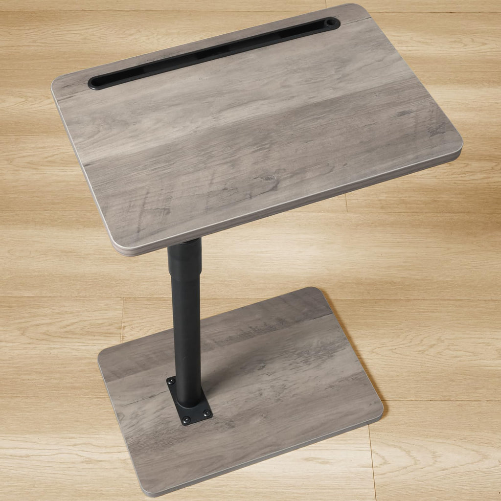 YUHFERA C-Shaped Side Table – 360° Swivel Height Adjustable Sofa Tray