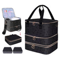3-Layer Nail Polish Organizer Case | Holds 84 Bottles - Black