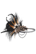 BABEYOND 1920s Flapper Headband – Black Feather & Sequined Headpiece