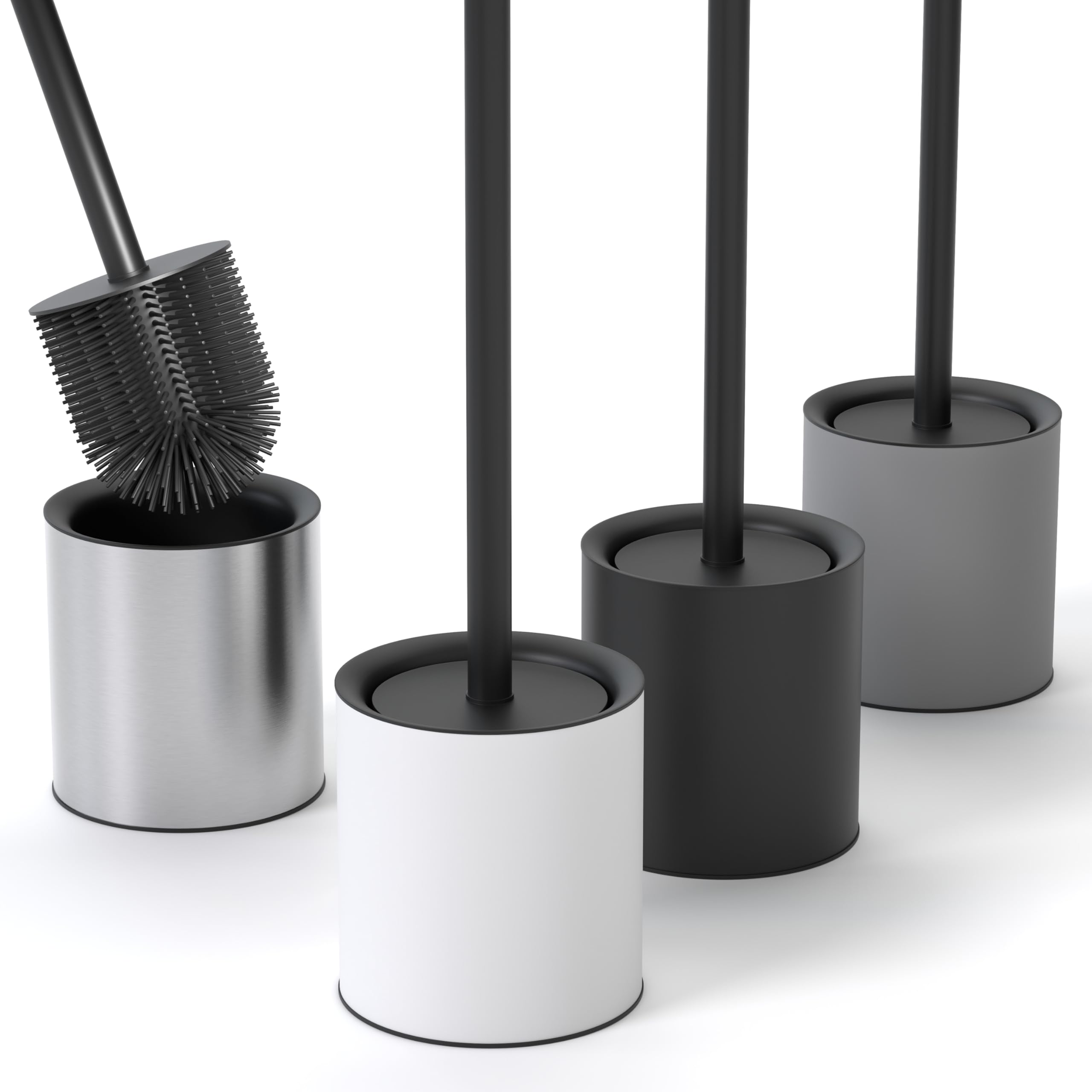 SAVEGA Silicone Toilet Brush with Holder – Stainless Steel & Hygienic