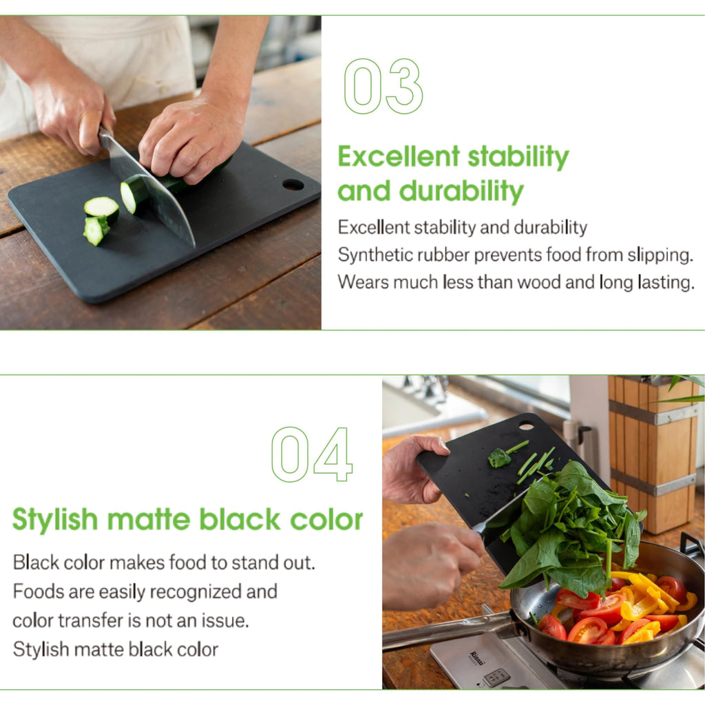 Rubber Rubber Synthetic Cutting Board – Matte Black S – Made in Japan