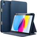 JETech iPad 11th/10th Gen Case with Pencil Holder - Slim Folio (Navy)
