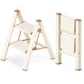 GameGem 2 Step Folding Ladder | Aluminum Anti-Slip Stool - Cream