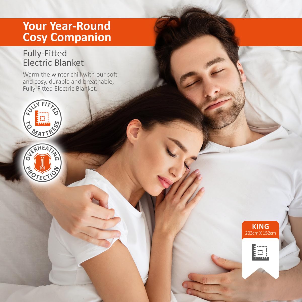 Wärmer King Size Electric Blanket | Dual Control Fitted Mattress Cover