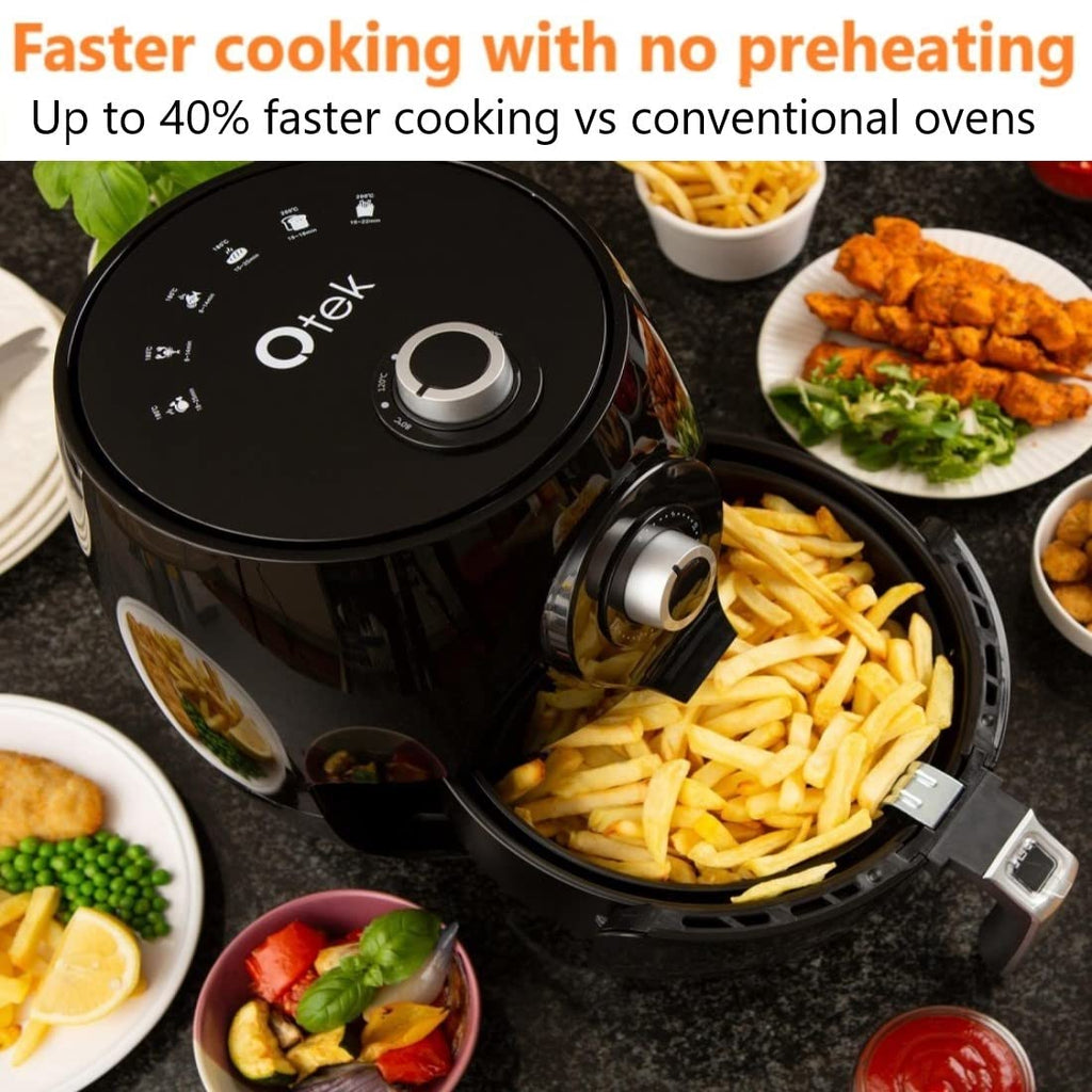 Otek 4.5L Air Fryer – 1450W Compact Oil-Free Cooker Oven, Black