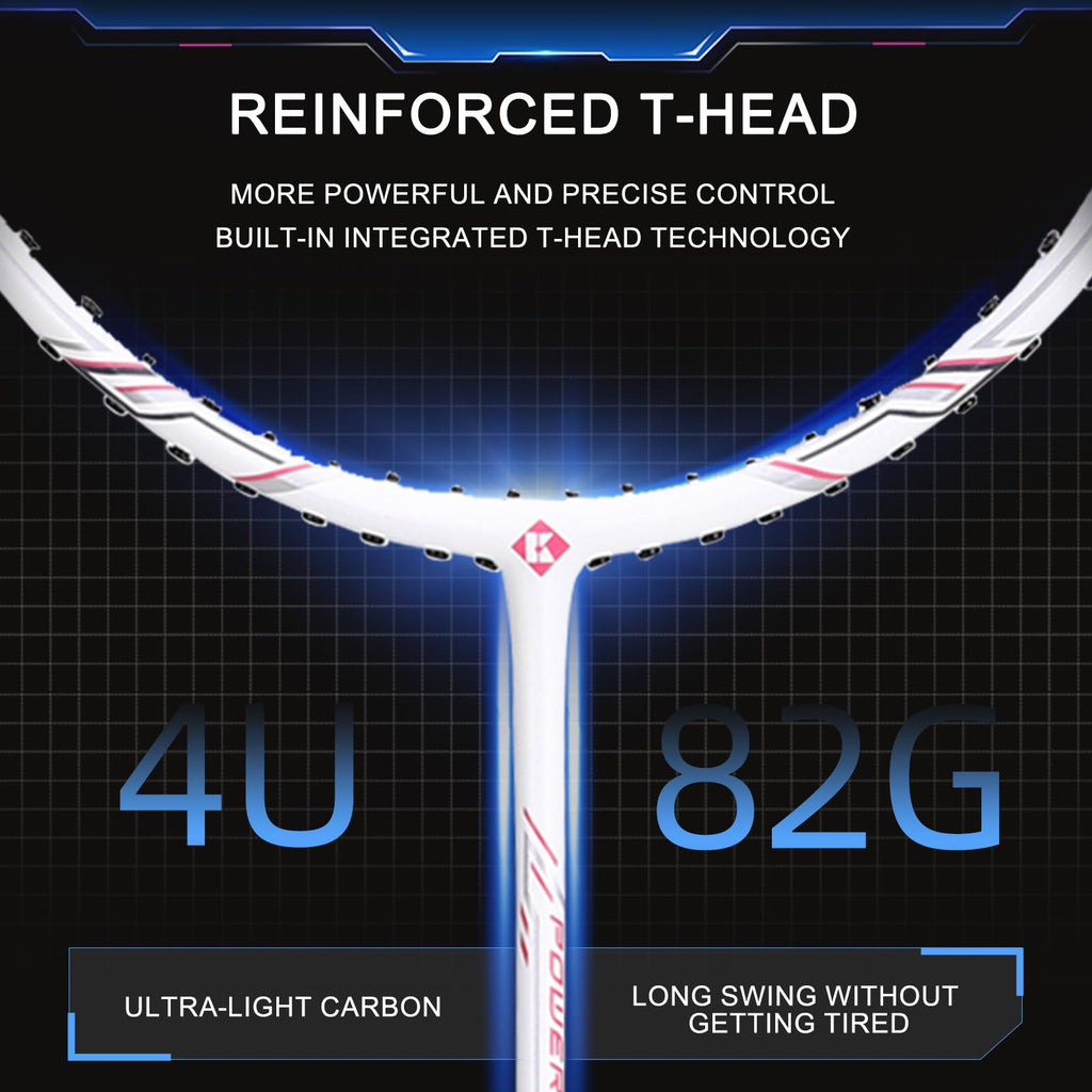 KUMPOO KC-21 Carbon Fiber Badminton Rackets Set of 2 | Lightweight 4U