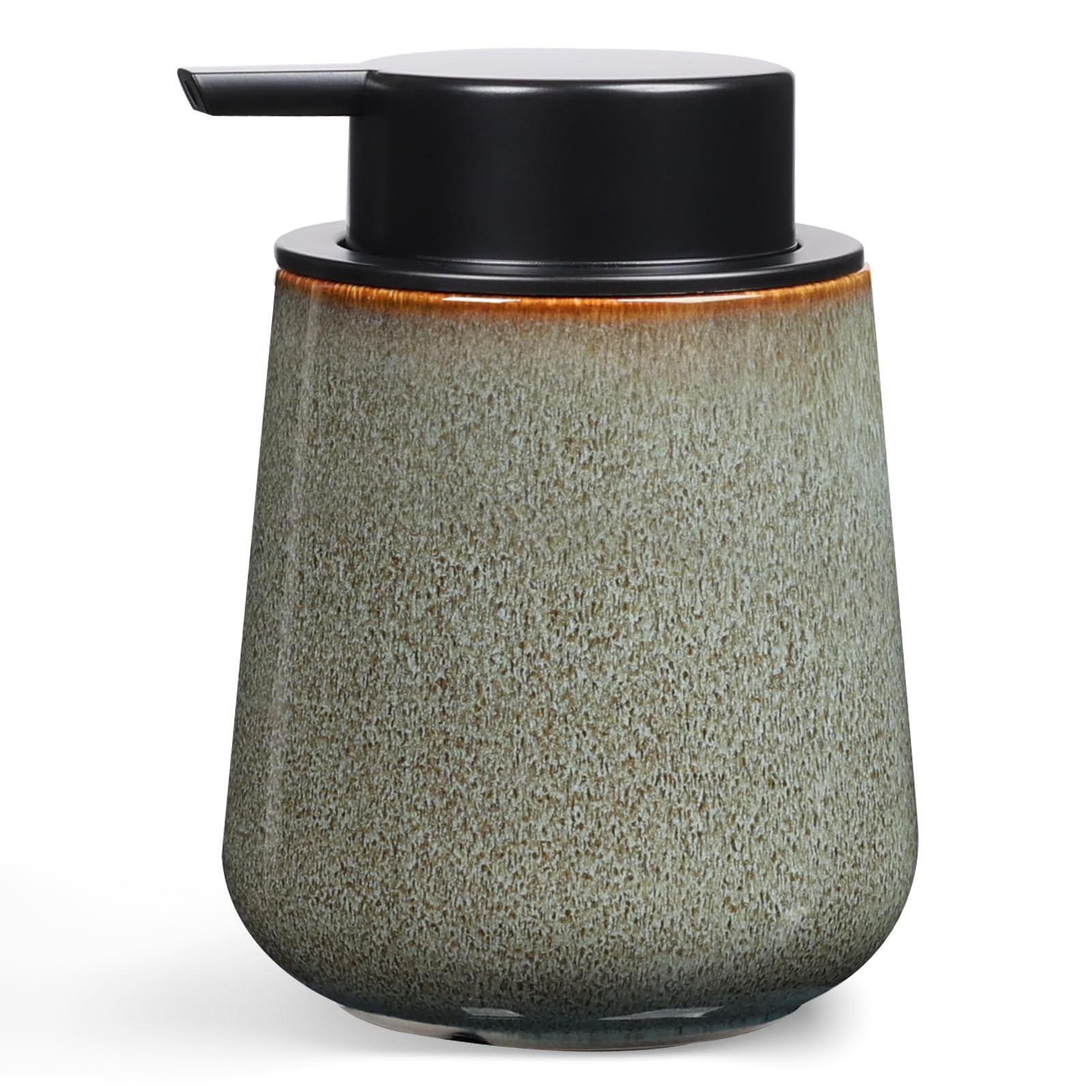 Autumnlife Ceramic Soap Dispenser – 12 oz Modern Refillable Pump, Green