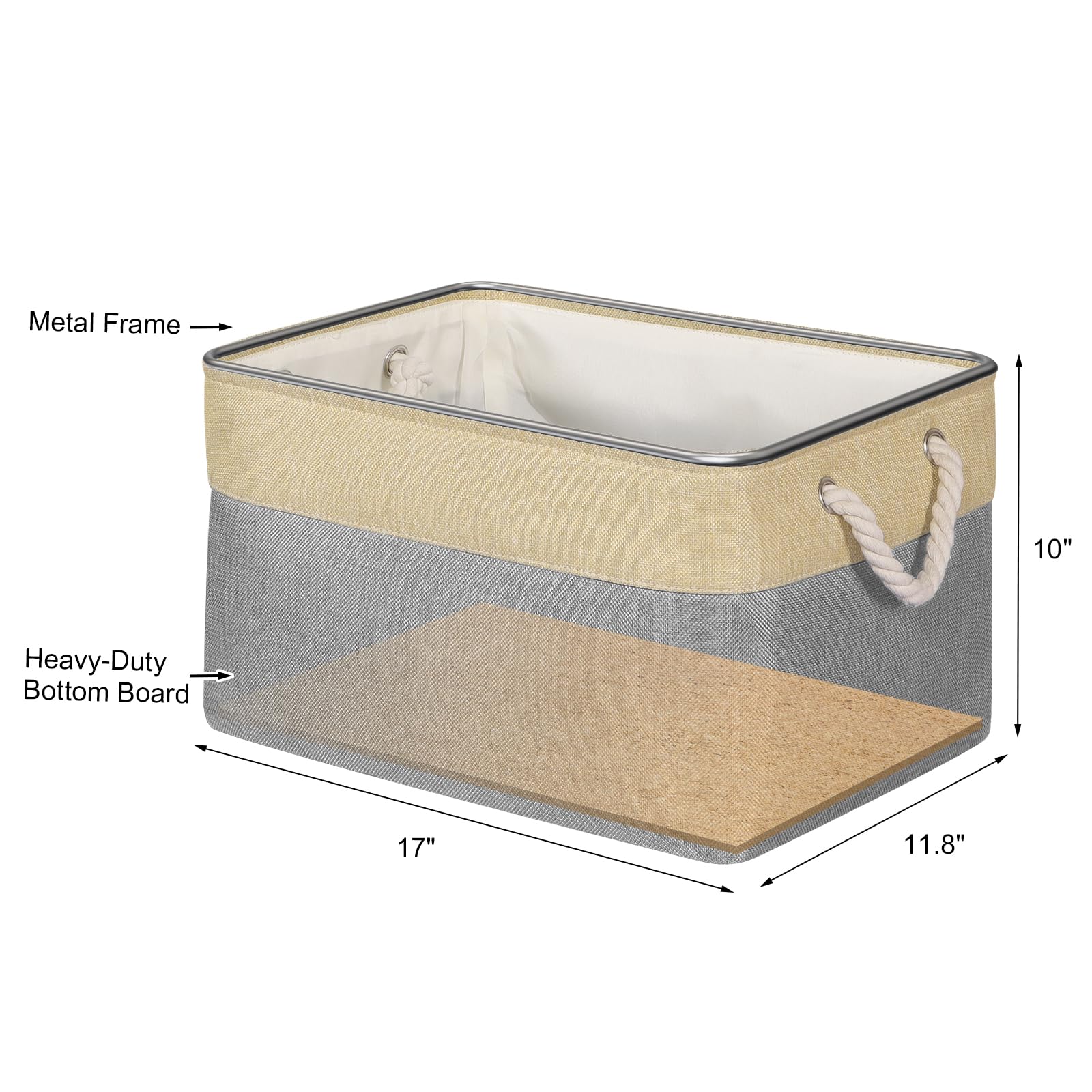Univivi Extra Large Fabric Storage Baskets – Foldable Canvas Bins, 4 Pack