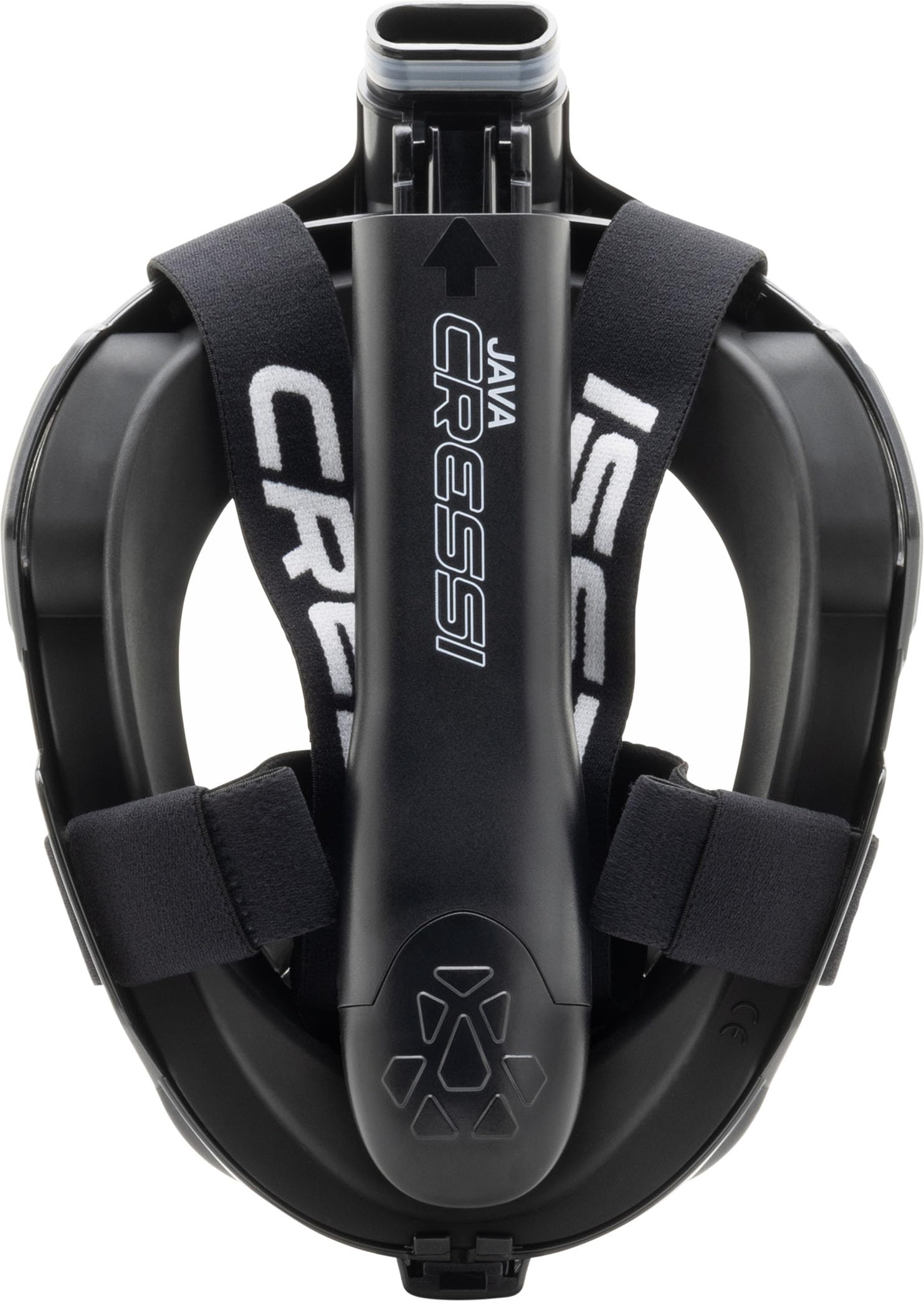 Cressi Java Full Face Snorkel Mask – Anti-Fog Silicone – Black, L/XL