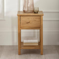 Julian Bowen Coxmoor Oak Bedside Table - 1 Drawer Nightstand