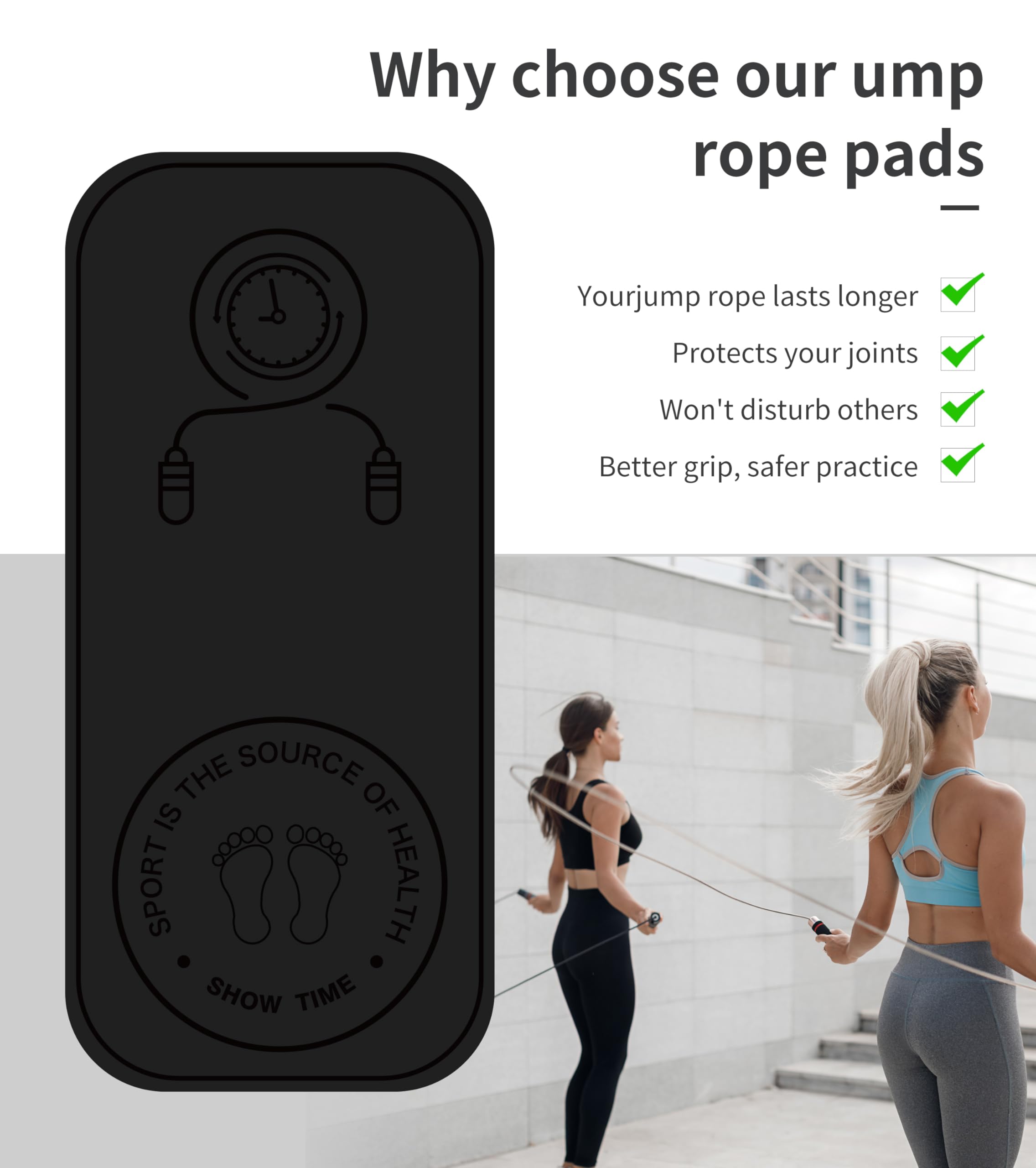 LaiEr Jump Rope Mat Set | 8mm Non-Slip TPE Shock Absorption Fitness Mat