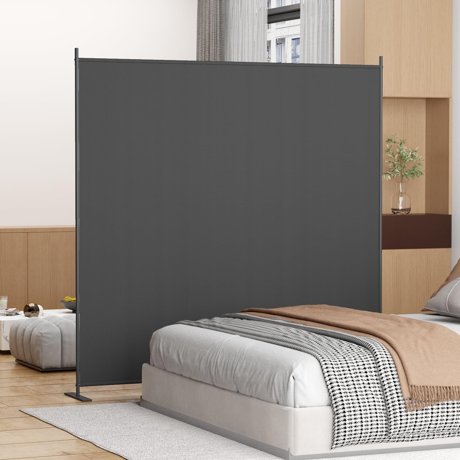 Helios&Hestia 6 ft Tall Indoor Room Divider | Portable Privacy Screen, Grey