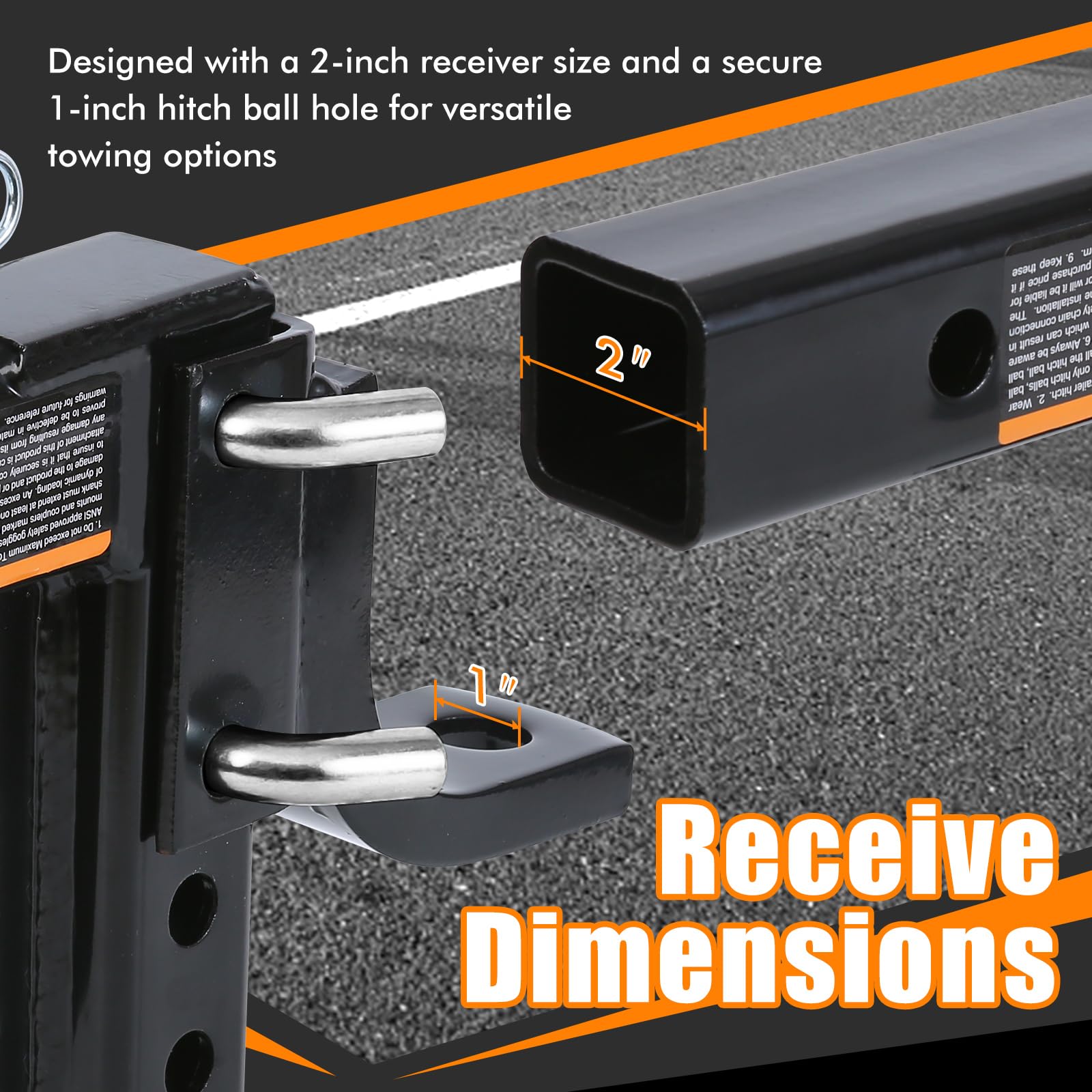 MaxxHaul 8-Position Adjustable Ball Mount Trailer Hitch – 5000 lbs GTW