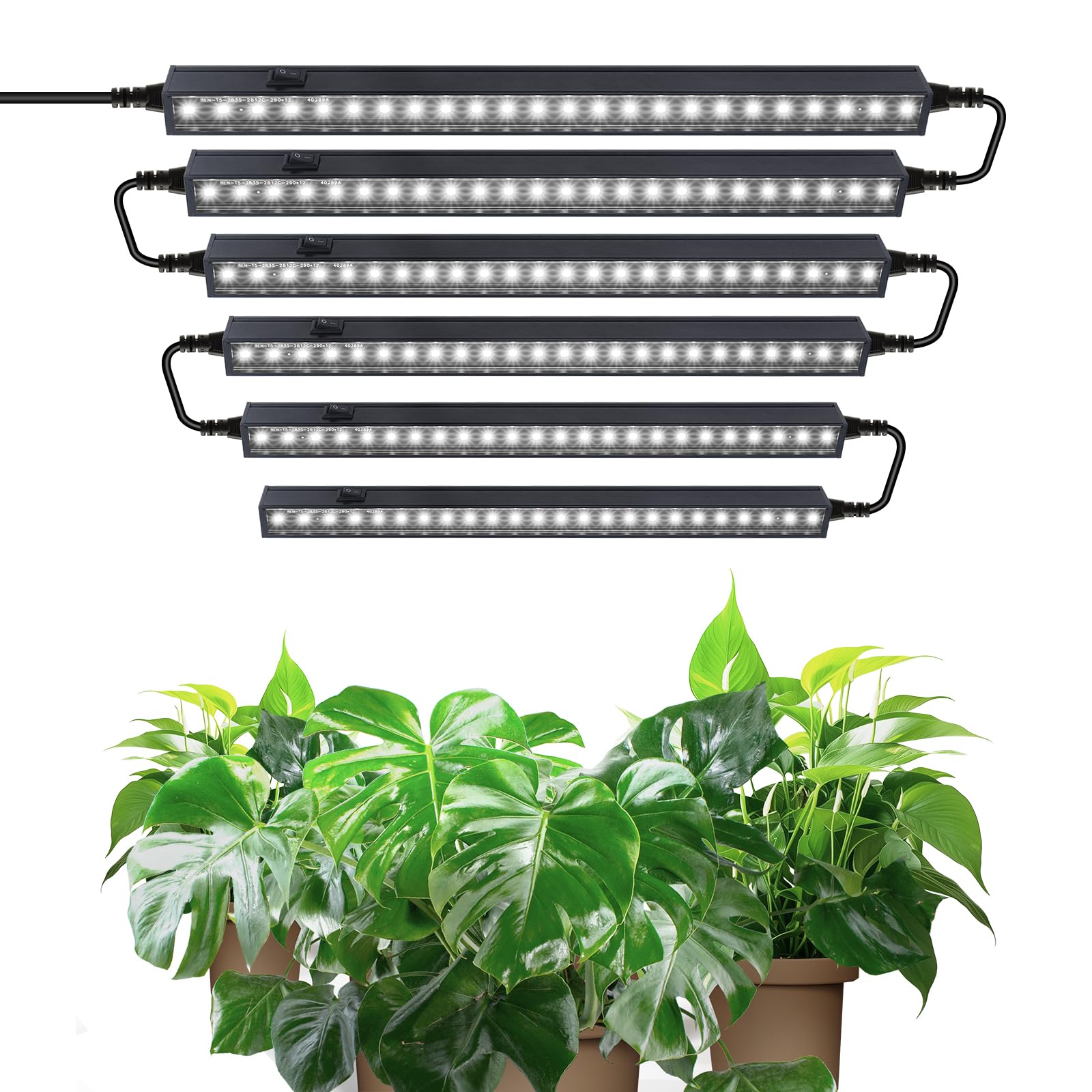Barrina T5 1FT LED Grow Lights | 5000K Full Spectrum 30W Black 6-Pack